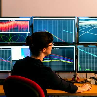 BAE Systems employee at her desk