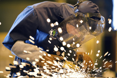 A welder at BAE Systems